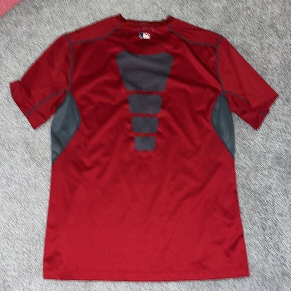 Red Boston Red Sox MLB logo NIKE PRO COMBAT Compression T shirt L fitted worn - Picture 5 of 6